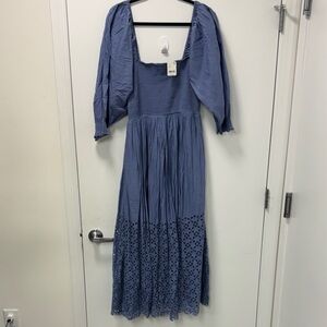 FREE PEOPLE LONG SLEEVE BLUE DRESSS!